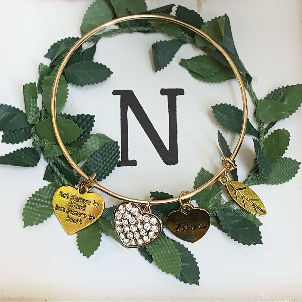 Gold-Tone Charm Sister Bracelet